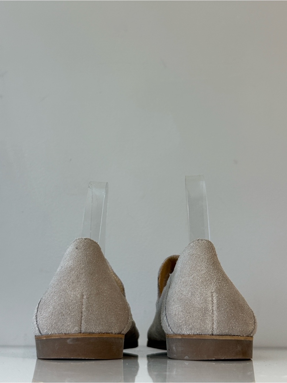 Lucky Brand Suede Grey Pointed Loafers Size 10 Brogan Laser Cut - Picture 6 of 16